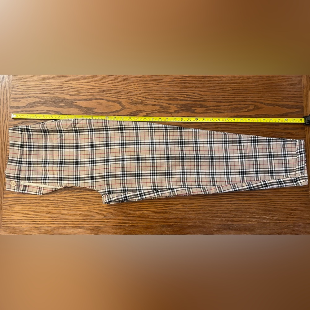 Nasty Gal Beige Plaid Trousers